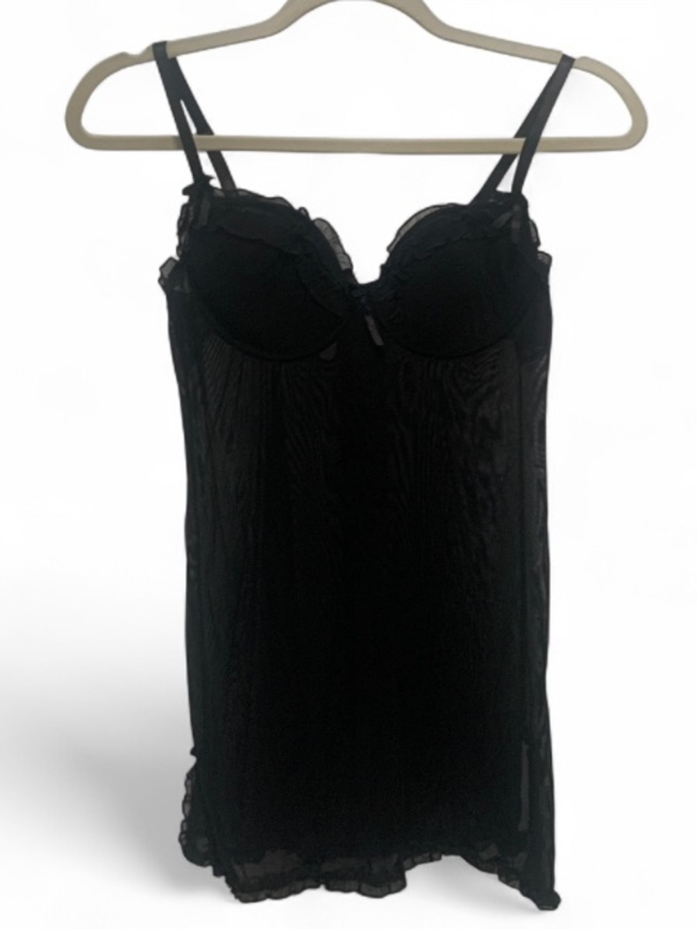 Y2K Native Black Heart Print Top Lace-Trim Lingerie Top with Adjustable Straps